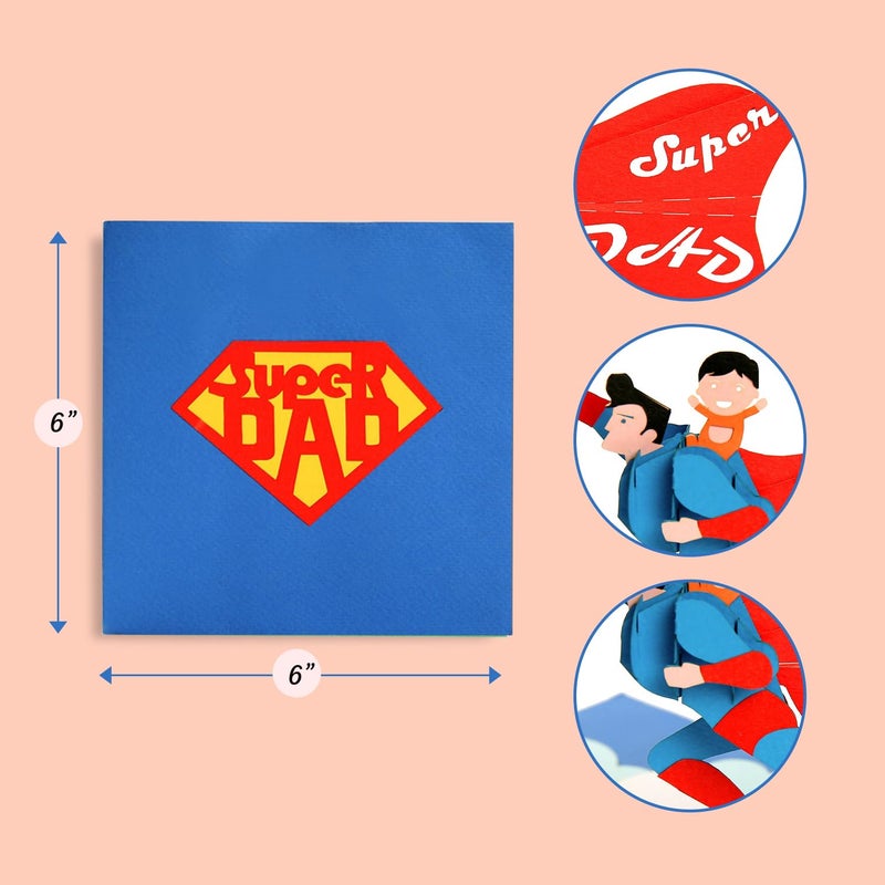 CUTE POPUP Super Dad 3D Popup card funny greeting gift for Husband, Dad, Father - Image 3
